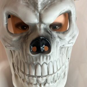Skull Mask With Moveable Mouth Handcrafted Happy Halloween